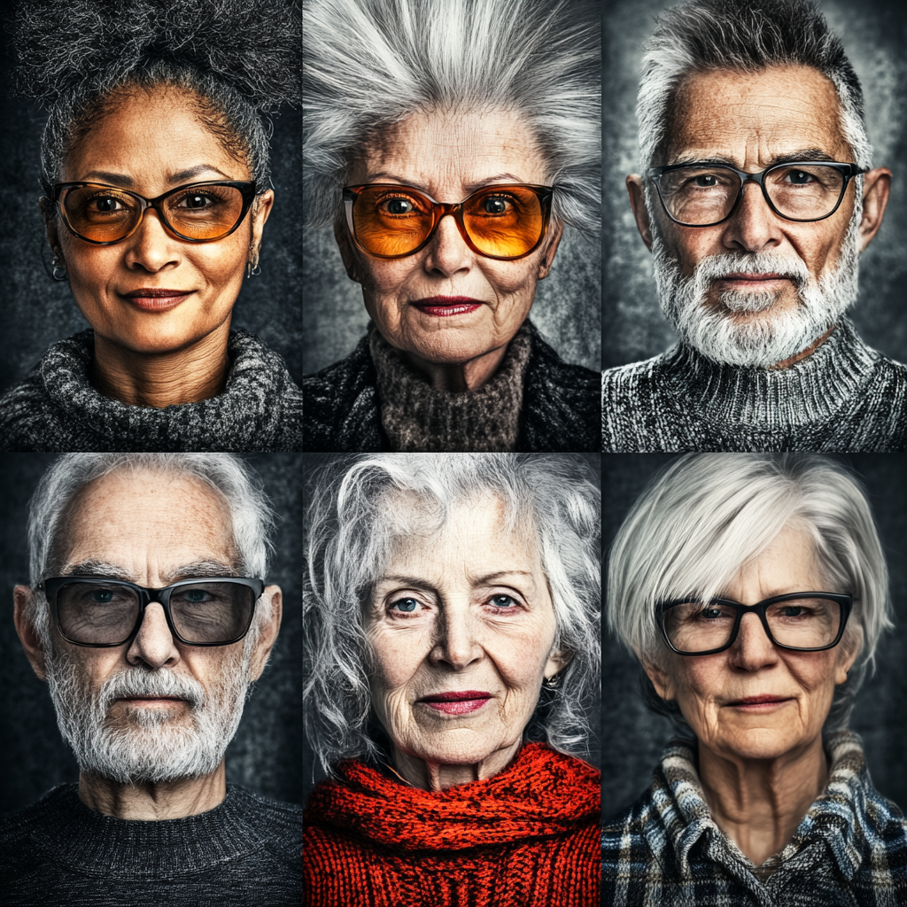 Multi Ethnic Elderly People Chaos 20